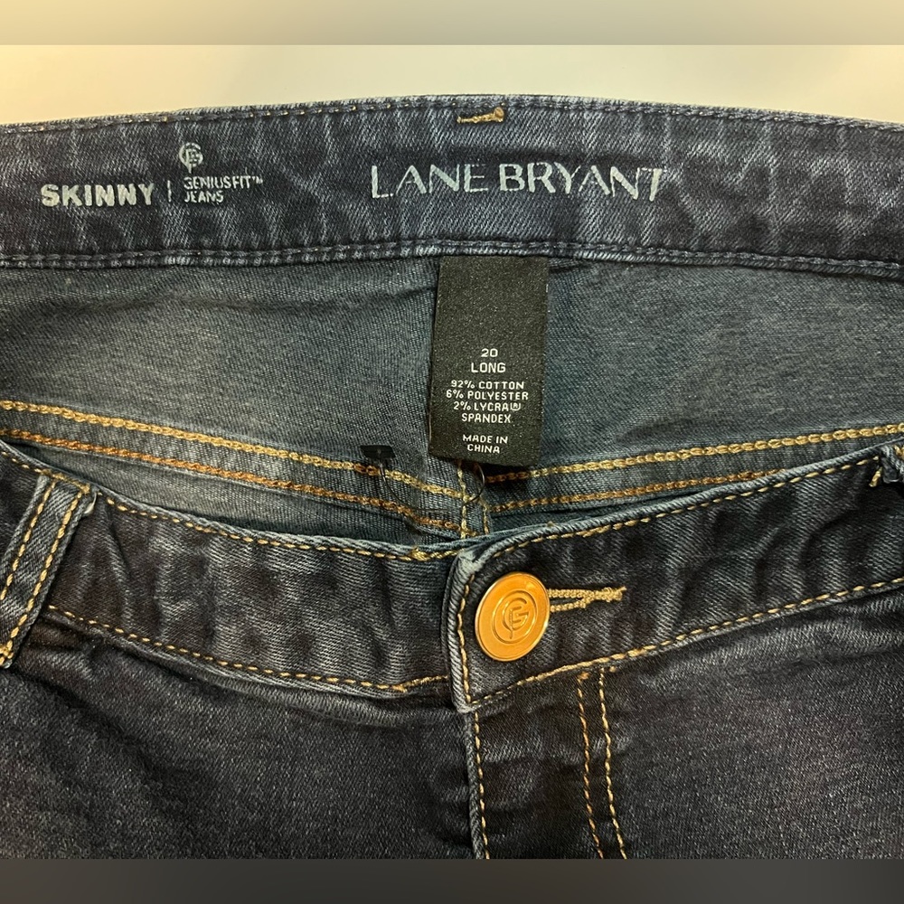 Women's Lane Bryant Dark Wash Blue Jeans, Skinny Fit Size 20 Long
